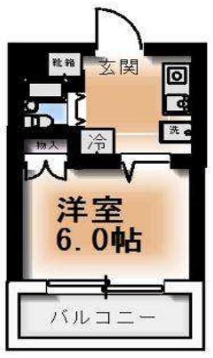 ヴィラパピヨン(1K/2階)の間取り写真