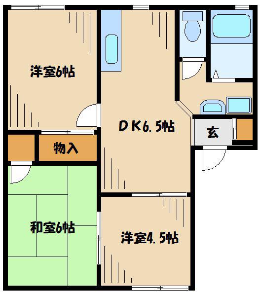 センチュリーカーサ中島(3DK/2階)の間取り写真