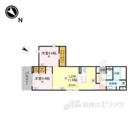 秀豊5号館(2LDK/3階)の間取り写真