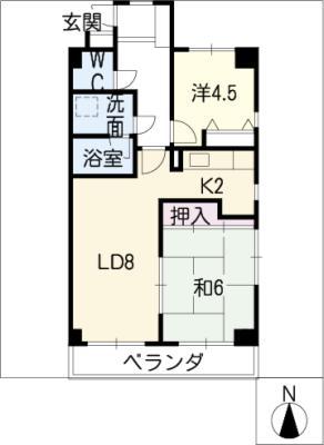 BUILD植田(2LDK/3階)の間取り写真