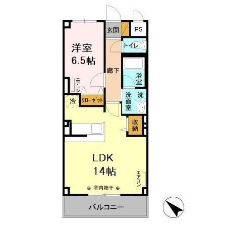 ベルグレイス(1LDK/2階)の間取り写真