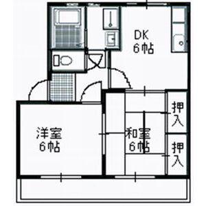 シティオフェリズ(2DK/1階)の間取り写真