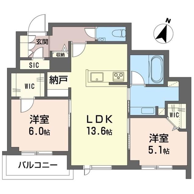 グランメゾン戸塚(2LDK/1階)の間取り写真