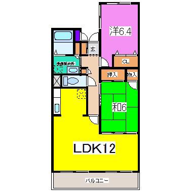 ペルージア(2LDK/1階)の間取り写真