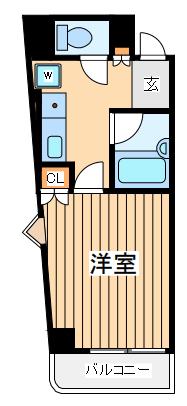 野毛山ポートヒルガーデン(1K/4階)の間取り写真