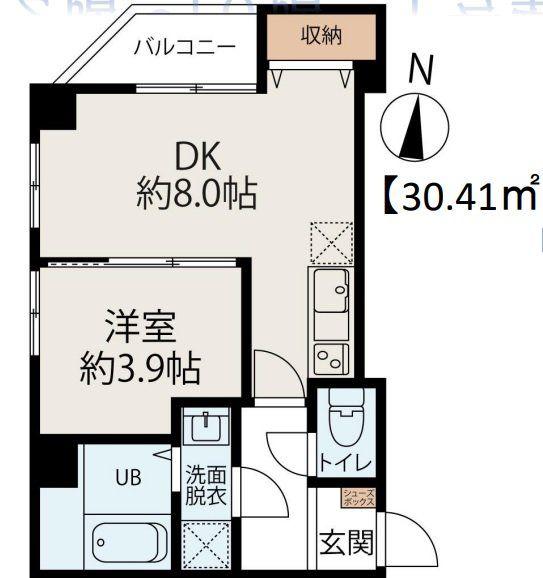 CONNECT PARK HILLS千葉中央(1DK/9階)の間取り写真