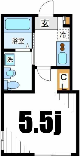 セントラルヒルズ横浜山手(1K/1階)の間取り写真