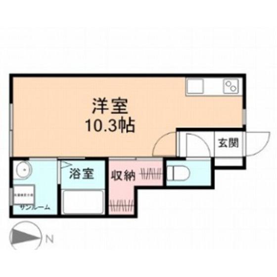 カーサ・コモード茶屋(ワンルーム/1階)の間取り写真