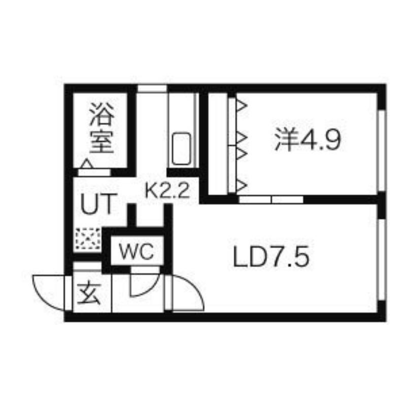 エテルノ白石(1LDK/4階)の間取り写真