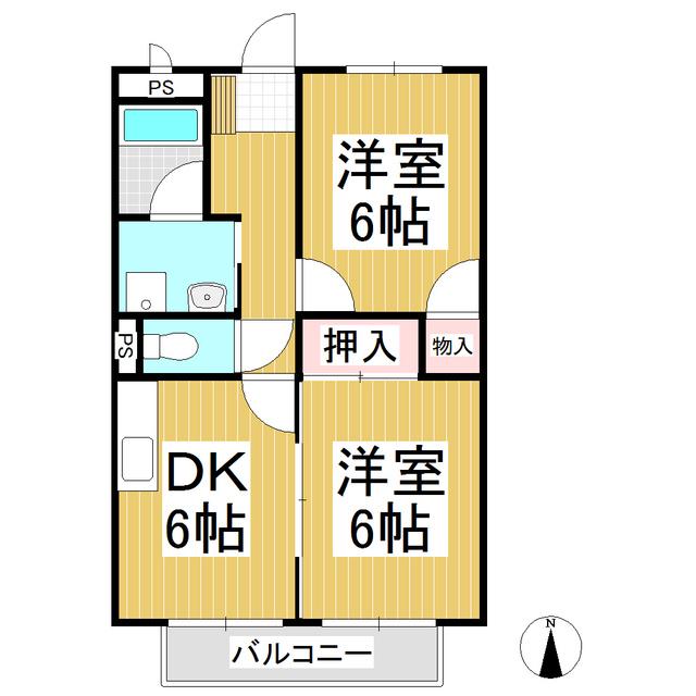 サープラスT(2DK/1階)の間取り写真