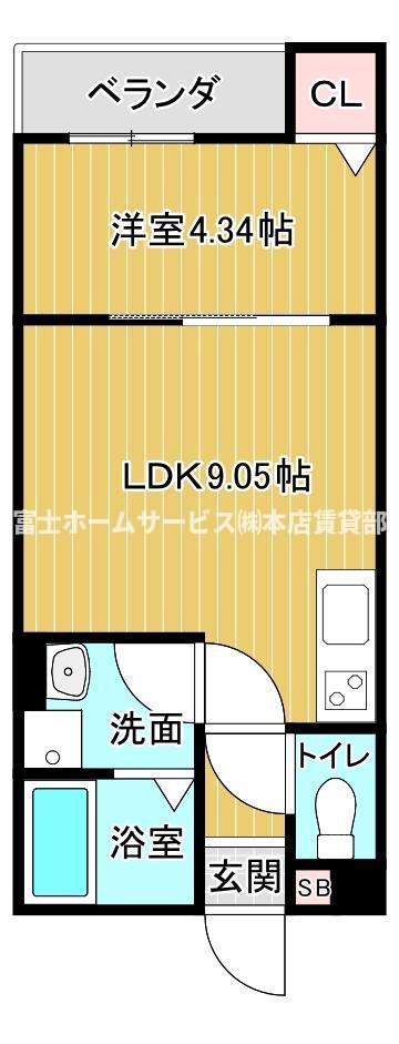 アイティーオ七道(1LDK/1階)の間取り写真
