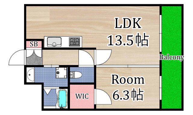 ラベニール(1LDK/4階)の間取り写真