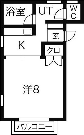 サンライズ中村(1K/1階)の間取り写真