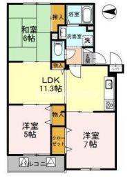 イーストヒルズ平野(3LDK/3階)の間取り写真