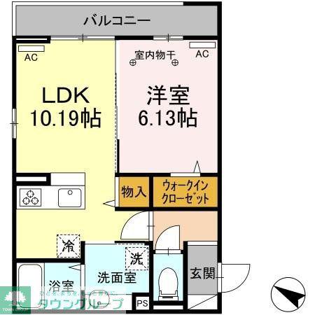 コンフォート下小鳥(1LDK/2階)の間取り写真