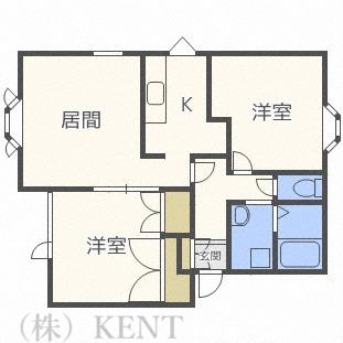 ハイツリヨ発寒(2LDK/2階)の間取り写真