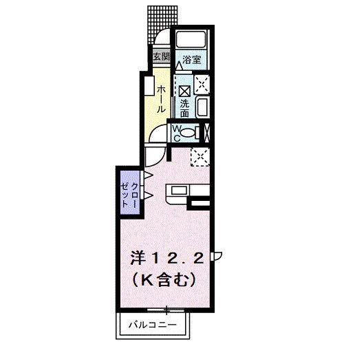 ネオハイムC(ワンルーム/1階)の間取り写真