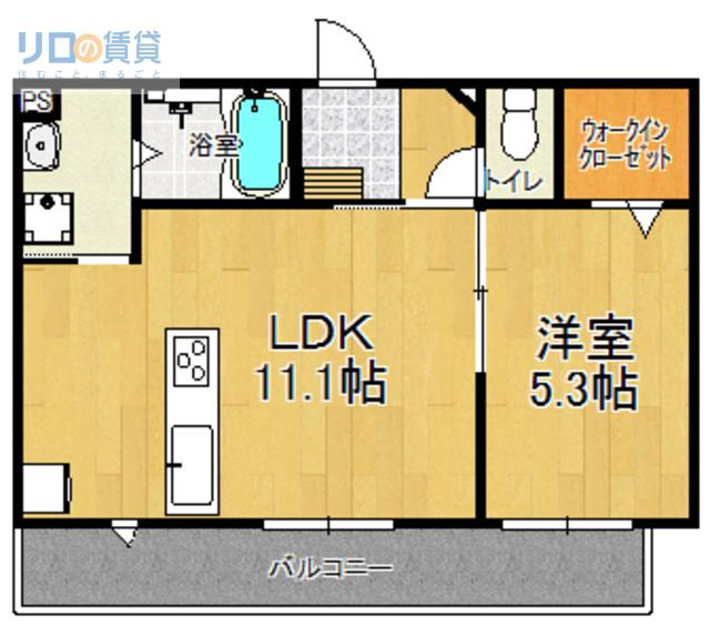 シャーメゾン口谷(1LDK/1階)の間取り写真
