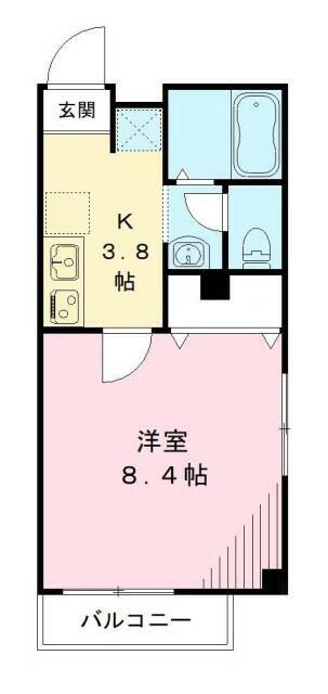 ソレイユ中村橋(1K/2階)の間取り写真