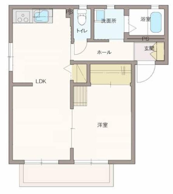 レジデンスTKC棟(1LDK/2階)の間取り写真