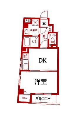 ドアーズ伊勢佐木(1DK/3階)の間取り写真