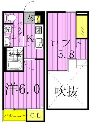 CASA VECCHIA II カーサベッキアツー (1K/2階)の間取り写真