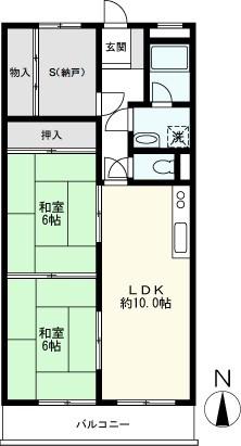 STEPIII(2SLDK/3階)の間取り写真