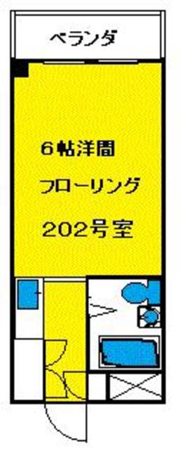 タイヨウマンション(ワンルーム/2階)の間取り写真