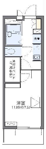 レオパレスアイリスN(1K/1階)の間取り写真