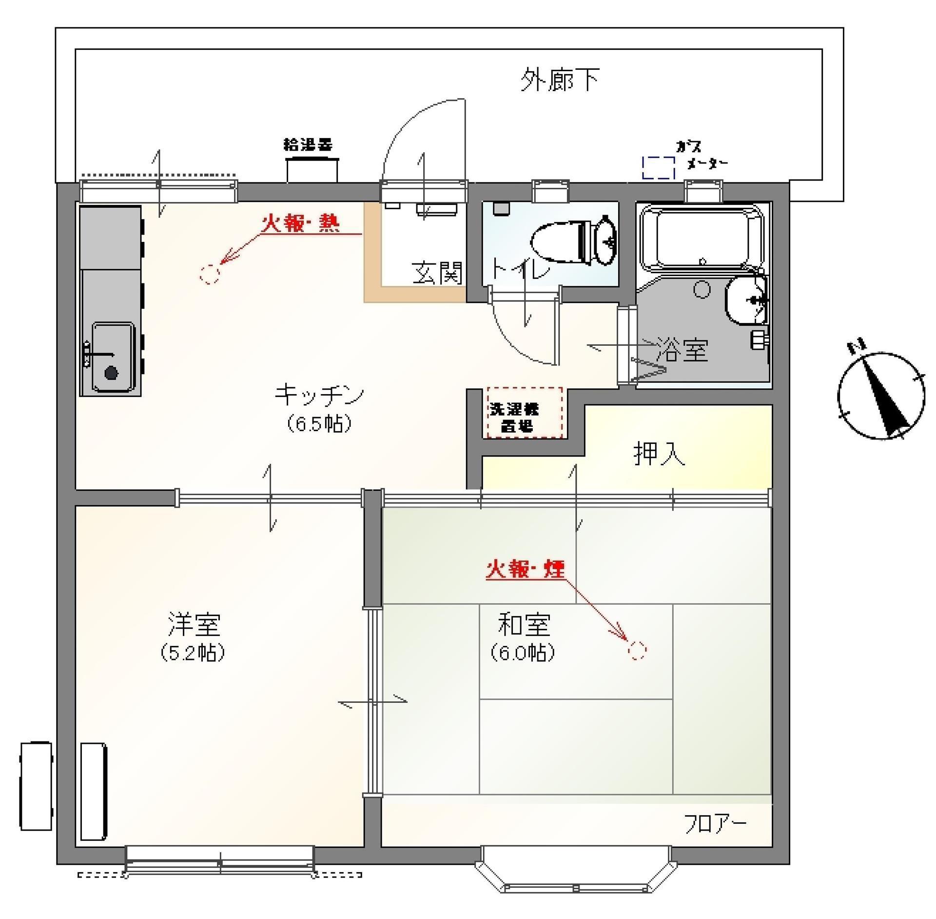 エイボンハウスII(2DK/1階)の間取り写真