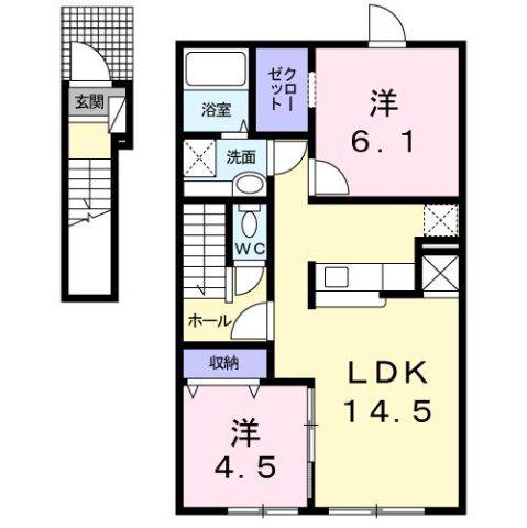 VIVACEI(2LDK/2階)の間取り写真