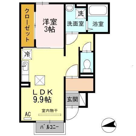 レオーネ39(1LDK/1階)の間取り写真