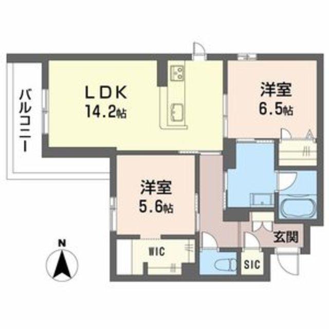 メゾン エディアン 新金岡(2LDK/2階)の間取り写真