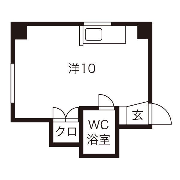 グローリア北32(ワンルーム/3階)の間取り写真