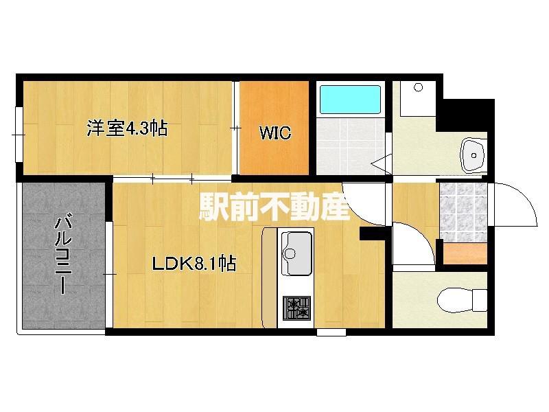 リアンレガーロ井尻駅前弐番館(1LDK/2階)の間取り写真