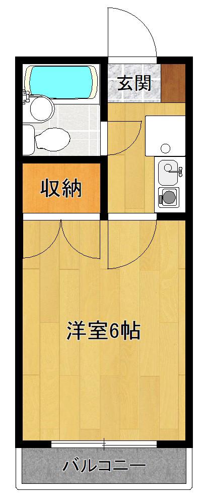 ハイツTMT(1K/2階)の間取り写真