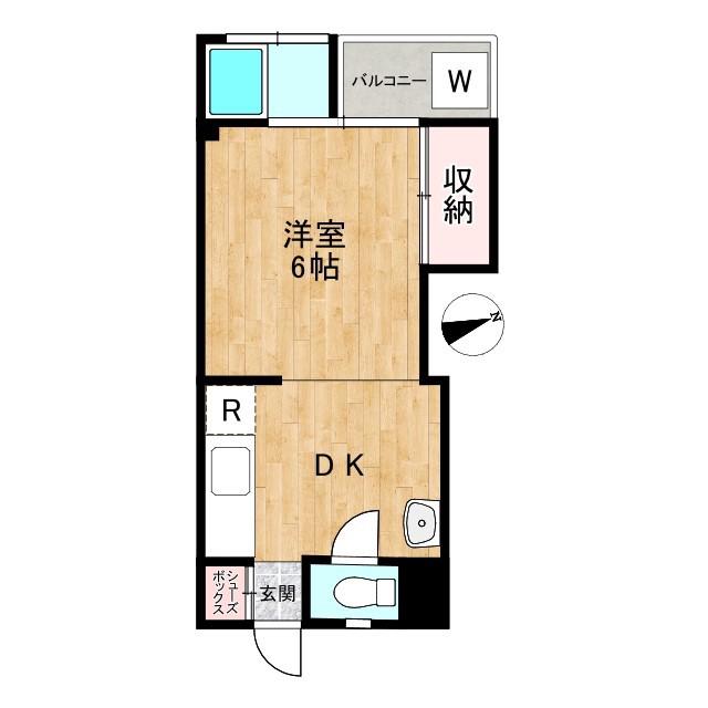根津マンション(1DK/1階)の間取り写真