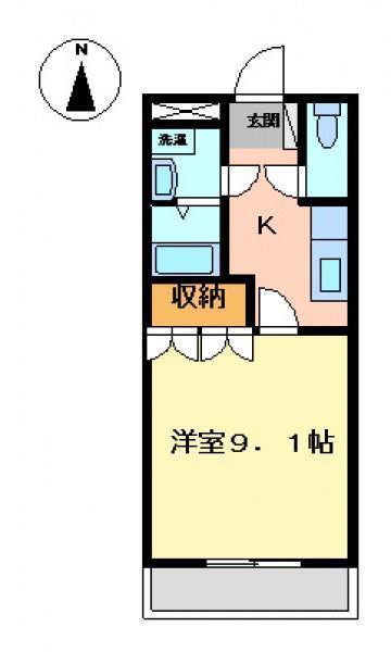 ルーエンハイム(1K/1階)の間取り写真