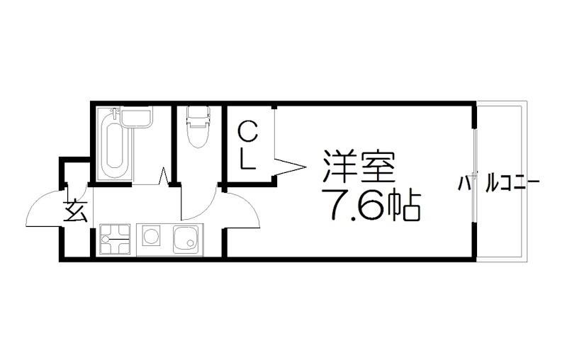 HEIM近衛(1K/4階)の間取り写真