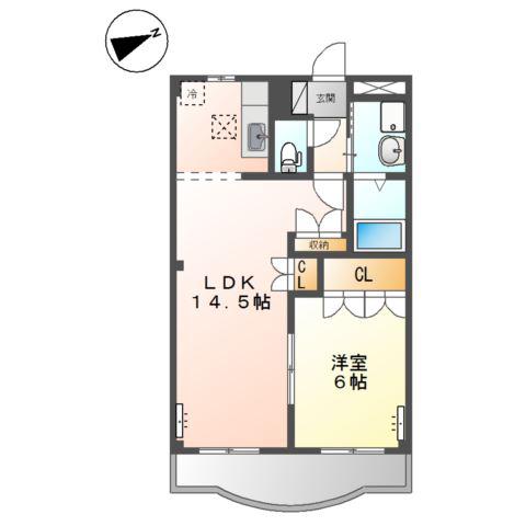 メゾン・グロワール(1LDK/1階)の間取り写真
