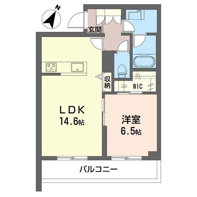 リアン ブルーム(1LDK/1階)の間取り写真