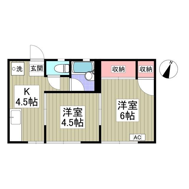 茅ヶ崎第二NCハイツ(2K/1階)の間取り写真