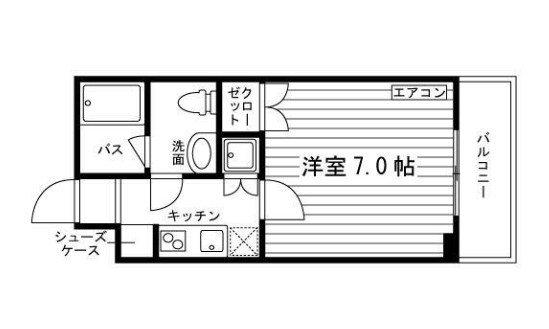 プラネット大島(1K/2階)の間取り写真