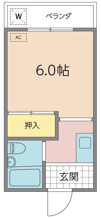 豊西コーポ(1K/1階)の間取り写真