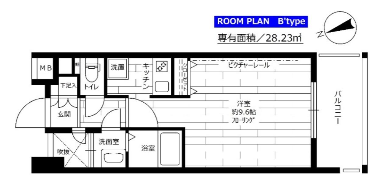 ステージファースト中野駅前店(1K/4階)の間取り写真