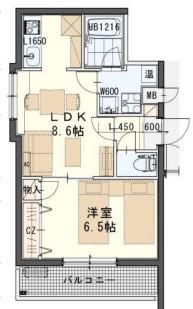 ヴェルノ(1LDK/1階)の間取り写真