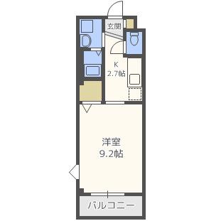 フォレスト フィールド(1K/2階)の間取り写真