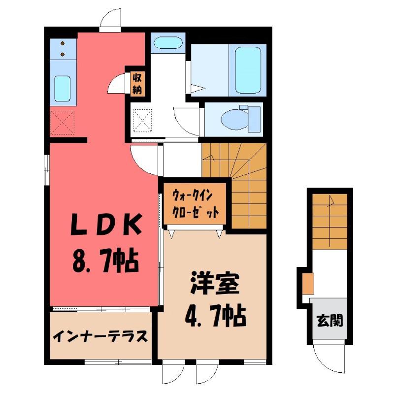 サンライズ(1LDK/2階)の間取り写真