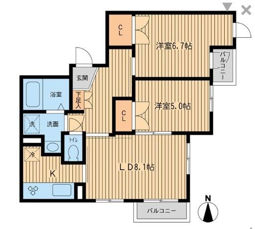 元麻布フォレストプラザⅡ(1LDK/3階)の間取り写真