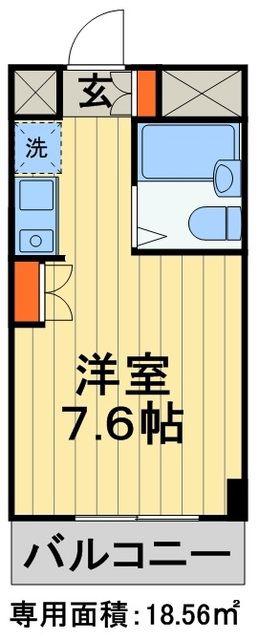 カレッジハイツ稲毛(1K/3階)の間取り写真